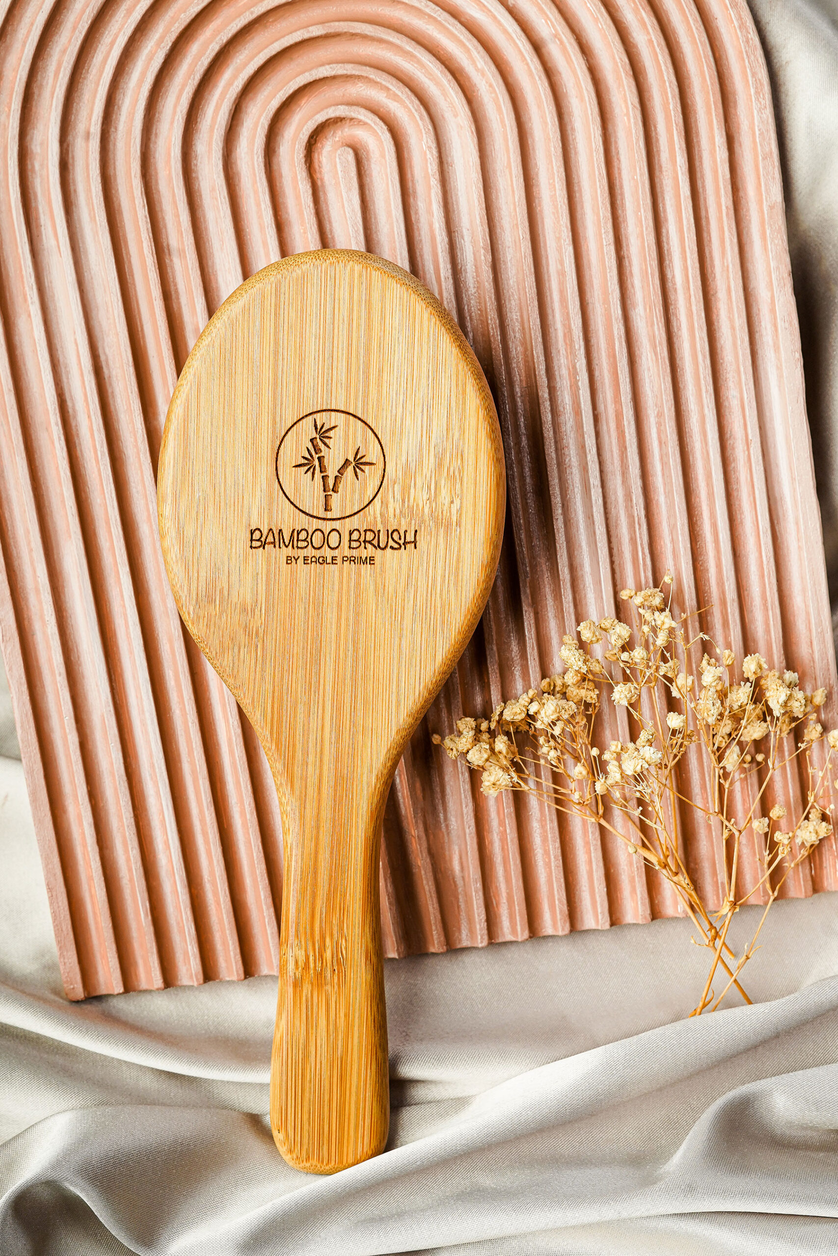 فرشاة شعر بيضاوية من خشب البامبو لفك التشابك | Bamboo Detangling Hair Brush - Eagle Prime - Image 3