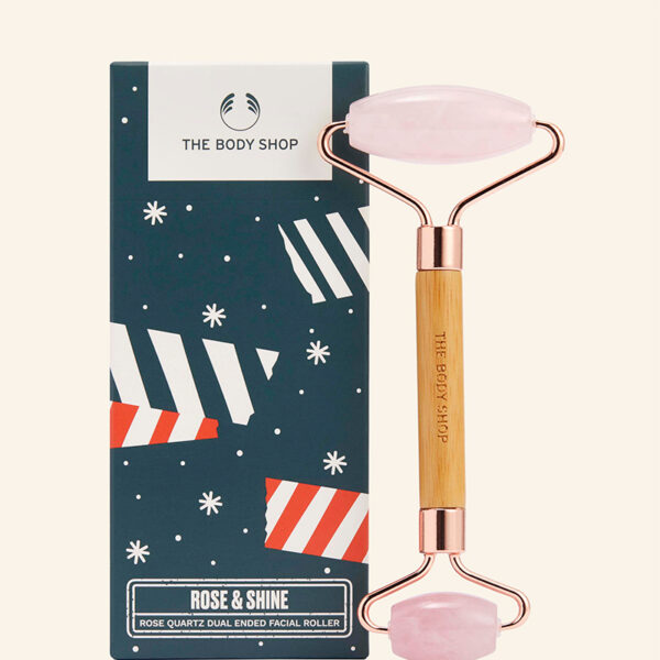 Rose & Shine Rose Quartz Dual Ended Facial Roller - The Body Shop