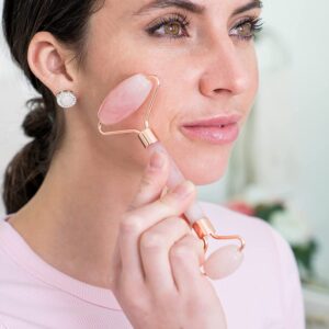 Rose & Shine Rose Quartz Dual Ended Facial Roller